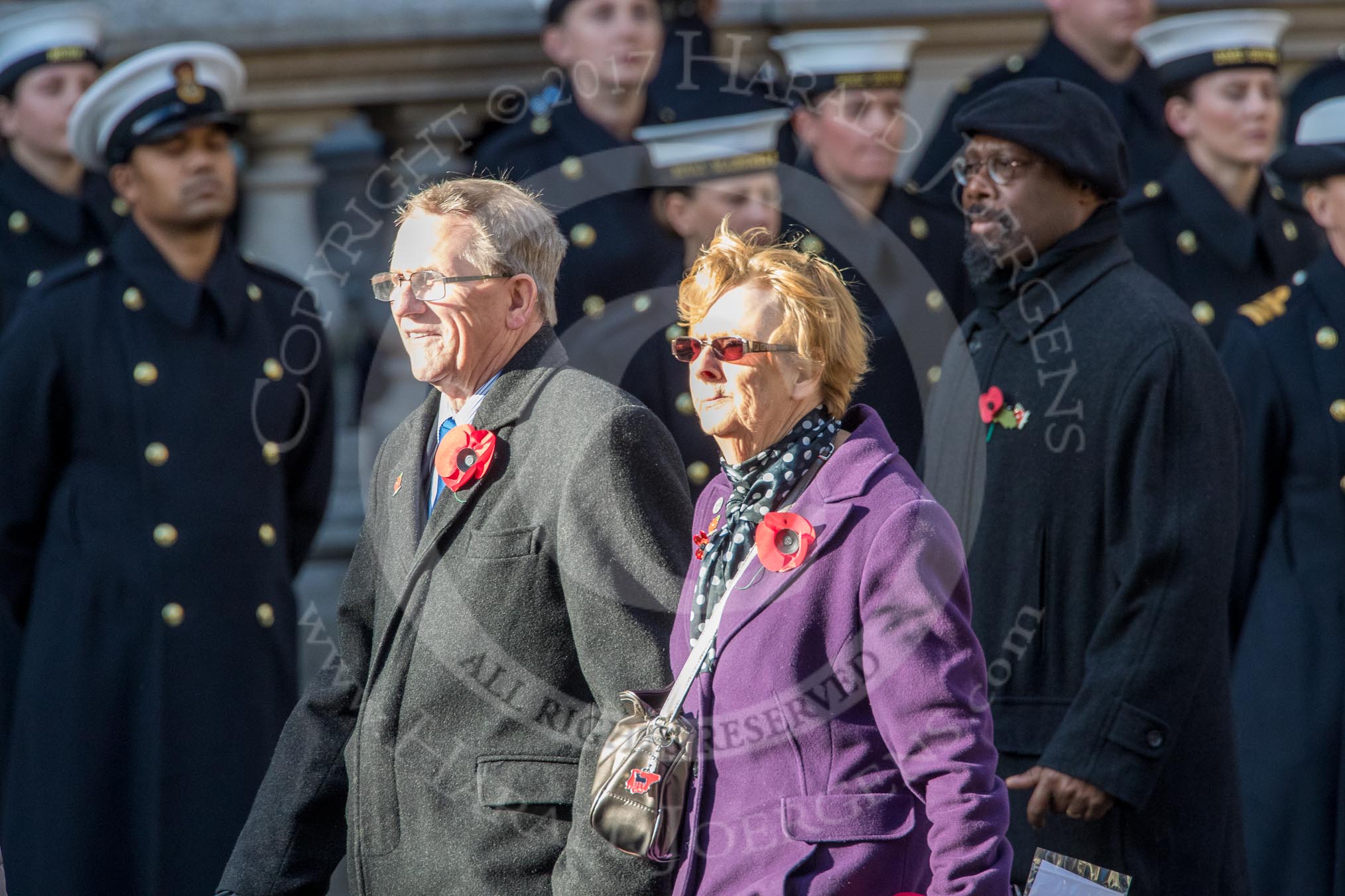 Shot at Dawn Pardons Campaign (Group M28, 24 members) during the Royal British Legion March Past on Remembrance Sunday at the Cenotaph, Whitehall, Westminster, London, 11 November 2018, 12:28.