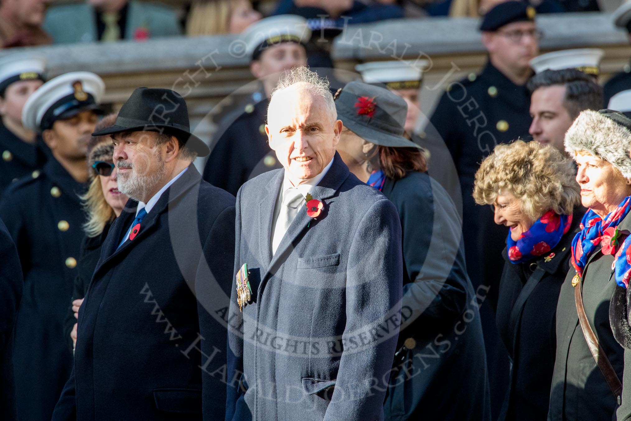National Association of Round Tables (Group M30, 24 members) during the Royal British Legion March Past on Remembrance Sunday at the Cenotaph, Whitehall, Westminster, London, 11 November 2018, 12:28.