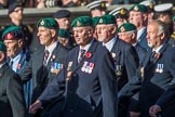 The Royal Marines Association  (Group E2, 59 members) during the Royal British Legion March Past on Remembrance Sunday at the Cenotaph, Whitehall, Westminster, London, 11 November 2018, 11:41.