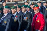 The Royal Marines Association  (Group E2, 59 members)during the Royal British Legion March Past on Remembrance Sunday at the Cenotaph, Whitehall, Westminster, London, 11 November 2018, 11:41.