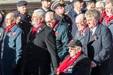 Merchant Navy Association  (Group E3, 40 members) during the Royal British Legion March Past on Remembrance Sunday at the Cenotaph, Whitehall, Westminster, London, 11 November 2018, 11:41.