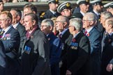 The Aircraft Handlers Association  (Group E4, 58 members) during the Royal British Legion March Past on Remembrance Sunday at the Cenotaph, Whitehall, Westminster, London, 11 November 2018, 11:42.