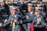 HMS St. Vincent Association  (Group E24, 14 members) during the Royal British Legion March Past on Remembrance Sunday at the Cenotaph, Whitehall, Westminster, London, 11 November 2018, 11:44.