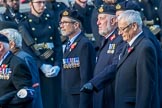 Royal Fleet Auxiliary Association  (Group E33, 15 members) during the Royal British Legion March Past on Remembrance Sunday at the Cenotaph, Whitehall, Westminster, London, 11 November 2018, 11:45.