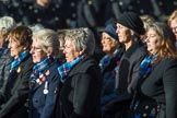 Association  of Wrens (Group E45, 115 members) during the Royal British Legion March Past on Remembrance Sunday at the Cenotaph, Whitehall, Westminster, London, 11 November 2018, 11:47.