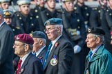 Suez Veterans' Association (Group F15, 32 members) during the Royal British Legion March Past on Remembrance Sunday at the Cenotaph, Whitehall, Westminster, London, 11 November 2018, 11:52.