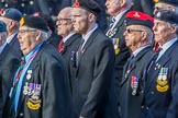 Aden Veterans Association (Group F16, 53 members) during the Royal British Legion March Past on Remembrance Sunday at the Cenotaph, Whitehall, Westminster, London, 11 November 2018, 11:52.