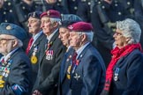 Aden Veterans Association (Group F16, 53 members) during the Royal British Legion March Past on Remembrance Sunday at the Cenotaph, Whitehall, Westminster, London, 11 November 2018, 11:52.