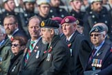 The South Atlantic Medal Association 1982 (Group F17, 150 members) during the Royal British Legion March Past on Remembrance Sunday at the Cenotaph, Whitehall, Westminster, London, 11 November 2018, 11:53.