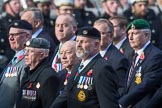 The South Atlantic Medal Association 1982 (Group F17, 150 members) during the Royal British Legion March Past on Remembrance Sunday at the Cenotaph, Whitehall, Westminster, London, 11 November 2018, 11:53.