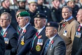 The South Atlantic Medal Association 1982 (Group F17, 150 members) during the Royal British Legion March Past on Remembrance Sunday at the Cenotaph, Whitehall, Westminster, London, 11 November 2018, 11:53.