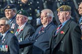 The South Atlantic Medal Association 1982 (Group F17, 150 members) during the Royal British Legion March Past on Remembrance Sunday at the Cenotaph, Whitehall, Westminster, London, 11 November 2018, 11:53.