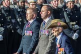 Canadian Veterans Association, UK (Group F19, 10 members) during the Royal British Legion March Past on Remembrance Sunday at the Cenotaph, Whitehall, Westminster, London, 11 November 2018, 11:53.
