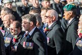 The Cheshire and North Wales Volunteer Decoration and Long Service Medallist’s Association (Group F29, 24 members) during the Royal British Legion March Past on Remembrance Sunday at the Cenotaph, Whitehall, Westminster, London, 11 November 2018, 11:54.
