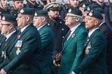 Royal Green Jackets (Group A2, 153 members) during the Royal British Legion March Past on Remembrance Sunday at the Cenotaph, Whitehall, Westminster, London, 11 November 2018, 11:55.