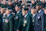 Royal Green Jackets (Group A2, 153 members) during the Royal British Legion March Past on Remembrance Sunday at the Cenotaph, Whitehall, Westminster, London, 11 November 2018, 11:55.