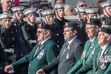The Light Infantry Association (Group A4, 26 members) during the Royal British Legion March Past on Remembrance Sunday at the Cenotaph, Whitehall, Westminster, London, 11 November 2018, 11:56.