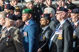 Regimental Association of The Rifles and The Royal Gloucestershire (Group A6, 33 members) during the Royal British Legion March Past on Remembrance Sunday at the Cenotaph, Whitehall, Westminster, London, 11 November 2018, 11:56.