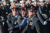 Royal Regiment of Scotland (Group A7, 15 members) during the Royal British Legion March Past on Remembrance Sunday at the Cenotaph, Whitehall, Westminster, London, 11 November 2018, 11:56.