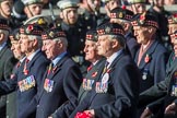 The Royal Scots Regimental Association (Group A8, 25 members) during the Royal British Legion March Past on Remembrance Sunday at the Cenotaph, Whitehall, Westminster, London, 11 November 2018, 11:56.