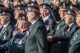 KOSB -The Kings Own Scottish Borderers Association (Group A9, 75 members) during the Royal British Legion March Past on Remembrance Sunday at the Cenotaph, Whitehall, Westminster, London, 11 November 2018, 11:57.