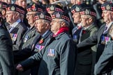KOSB -The Kings Own Scottish Borderers Association (Group A9, 75 members) during the Royal British Legion March Past on Remembrance Sunday at the Cenotaph, Whitehall, Westminster, London, 11 November 2018, 11:57.