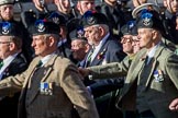 Queen's Own Highlanders Regimental Association (Group A11, 55 members) during the Royal British Legion March Past on Remembrance Sunday at the Cenotaph, Whitehall, Westminster, London, 11 November 2018, 11:57.