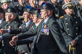 Queen's Own Highlanders Regimental Association (Group A11, 55 members) during the Royal British Legion March Past on Remembrance Sunday at the Cenotaph, Whitehall, Westminster, London, 11 November 2018, 11:58.