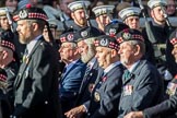 The Gordon Highlanders London Association (Group A12, 37 members) during the Royal British Legion March Past on Remembrance Sunday at the Cenotaph, Whitehall, Westminster, London, 11 November 2018, 11:58.