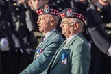 The Gordon Highlanders London Association (Group A12, 37 members) during the Royal British Legion March Past on Remembrance Sunday at the Cenotaph, Whitehall, Westminster, London, 11 November 2018, 11:58.