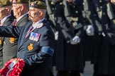 Grenadier Guards Association (Group A17, 4 members) during the Royal British Legion March Past on Remembrance Sunday at the Cenotaph, Whitehall, Westminster, London, 11 November 2018, 11:58.