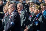 Coldstream Guards Association (Group A18, 30 members) during the Royal British Legion March Past on Remembrance Sunday at the Cenotaph, Whitehall, Westminster, London, 11 November 2018, 11:59.