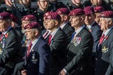 The Parachute Regimental Association (Group A21, 101 members)during the Royal British Legion March Past on Remembrance Sunday at the Cenotaph, Whitehall, Westminster, London, 11 November 2018, 11:59.
