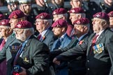 The Parachute Regimental Association (Group A21, 101 members) during the Royal British Legion March Past on Remembrance Sunday at the Cenotaph, Whitehall, Westminster, London, 11 November 2018, 11:59.