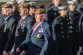Yorkshire Regiment Association (Group A23, 51 members) during the Royal British Legion March Past on Remembrance Sunday at the Cenotaph, Whitehall, Westminster, London, 11 November 2018, 12:00.