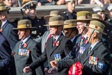 Gurkha Brigade Association (Group A25, 80 members) during the Royal British Legion March Past on Remembrance Sunday at the Cenotaph, Whitehall, Westminster, London, 11 November 2018, 12:00.