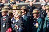 Gurkha Brigade Association (Group A25, 80 members) during the Royal British Legion March Past on Remembrance Sunday at the Cenotaph, Whitehall, Westminster, London, 11 November 2018, 12:00.