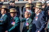 Gurkha Brigade Association (Group A25, 80 members) during the Royal British Legion March Past on Remembrance Sunday at the Cenotaph, Whitehall, Westminster, London, 11 November 2018, 12:00.