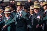 Gurkha Brigade Association (Group A25, 80 members) during the Royal British Legion March Past on Remembrance Sunday at the Cenotaph, Whitehall, Westminster, London, 11 November 2018, 12:00.