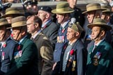 Gurkha Brigade Association (Group A25, 80 members) during the Royal British Legion March Past on Remembrance Sunday at the Cenotaph, Whitehall, Westminster, London, 11 November 2018, 12:00.