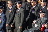 The Royal Hampshire Regimental Association (Group A27, 51 members) during the Royal British Legion March Past on Remembrance Sunday at the Cenotaph, Whitehall, Westminster, London, 11 November 2018, 12:01.