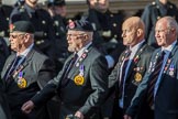 The Royal Hampshire Regimental Association (Group A27, 51 members) during the Royal British Legion March Past on Remembrance Sunday at the Cenotaph, Whitehall, Westminster, London, 11 November 2018, 12:01.