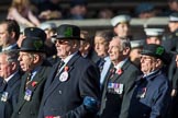 Cheshire Regiment Association (Group A30, 24 members) during the Royal British Legion March Past on Remembrance Sunday at the Cenotaph, Whitehall, Westminster, London, 11 November 2018, 12:01.