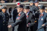 The Northumberland Fusiliers All Ranks Club (Group A34, 41 members) during the Royal British Legion March Past on Remembrance Sunday at the Cenotaph, Whitehall, Westminster, London, 11 November 2018, 12:02.
