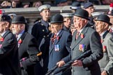 The Northumberland Fusiliers All Ranks Club (Group A34, 41 members) during the Royal British Legion March Past on Remembrance Sunday at the Cenotaph, Whitehall, Westminster, London, 11 November 2018, 12:02.