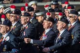 The Northumberland Fusiliers All Ranks Club (Group A34, 41 members) during the Royal British Legion March Past on Remembrance Sunday at the Cenotaph, Whitehall, Westminster, London, 11 November 2018, 12:02.