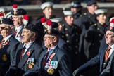 The Northumberland Fusiliers All Ranks Club (Group A34, 41 members) during the Royal British Legion March Past on Remembrance Sunday at the Cenotaph, Whitehall, Westminster, London, 11 November 2018, 12:02.