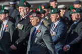 Regimental Association  of the Royal Irish Association (Group A37, 39 members) during the Royal British Legion March Past on Remembrance Sunday at the Cenotaph, Whitehall, Westminster, London, 11 November 2018, 12:03.