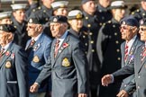 Royal Welsh Comrades Association (Group A39, 8 members). The East Surrey Regimental Reunion Association (Group A40, 6 members) during the Royal British Legion March Past on Remembrance Sunday at the Cenotaph, Whitehall, Westminster, London, 11 November 2018, 12:03.