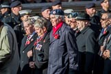 Blind Veterans UK (Group AA7, 215 members) during the Royal British Legion March Past on Remembrance Sunday at the Cenotaph, Whitehall, Westminster, London, 11 November 2018, 12:04.